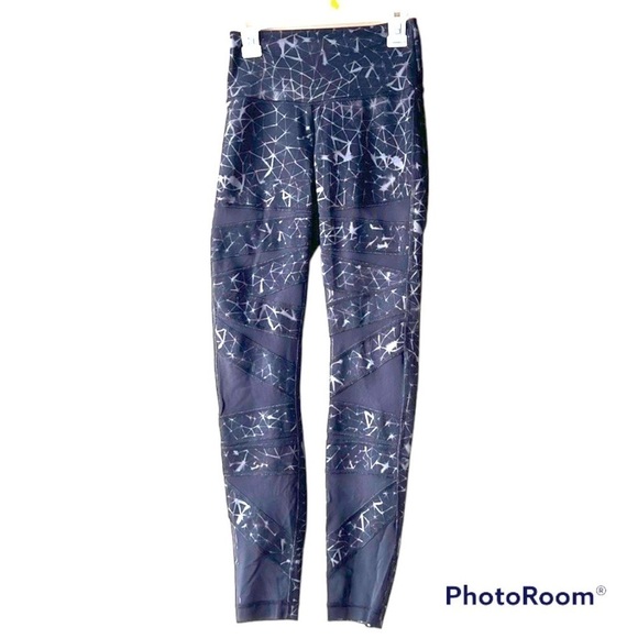 Lululemon Black Mesh Panel Leggings Size 2 - Picture 1 of 10